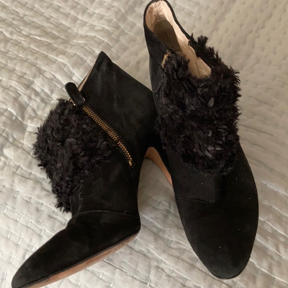 Bettye Muller Gently used black suede booties